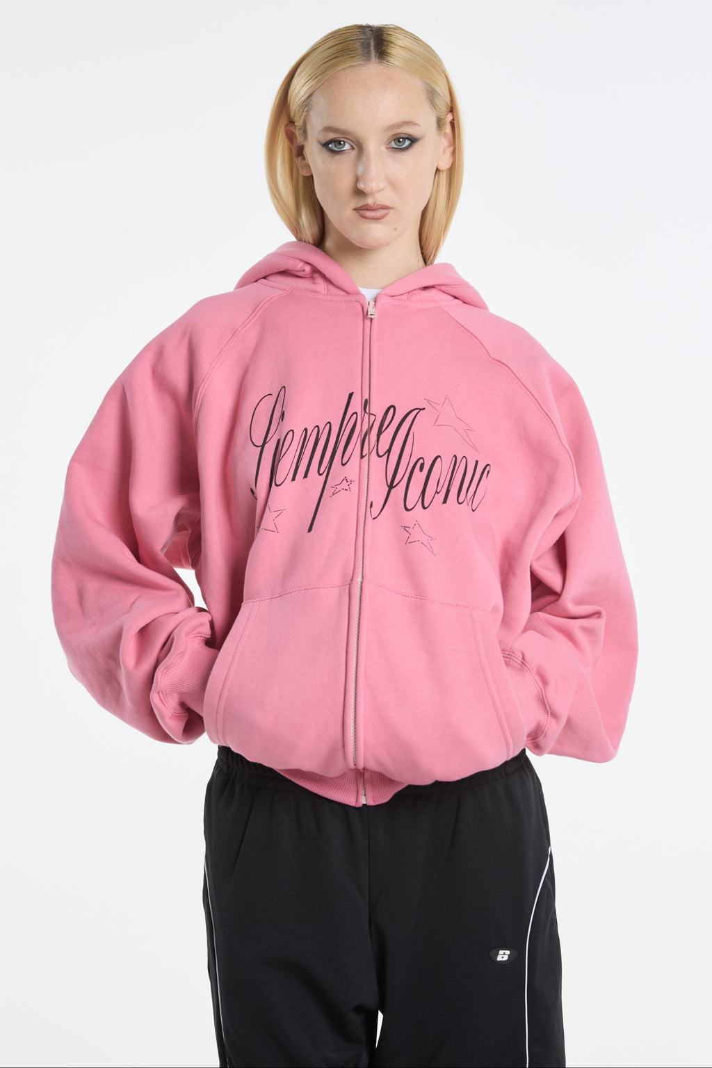 Campera Hoodie Siempre Iconic Rosa
