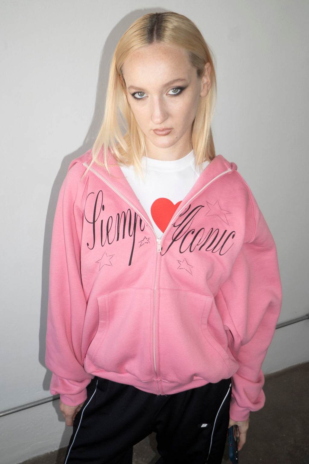 Campera Hoodie Siempre Iconic Rosa