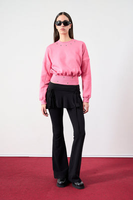 Buzo Crop Bling Bling Rosa