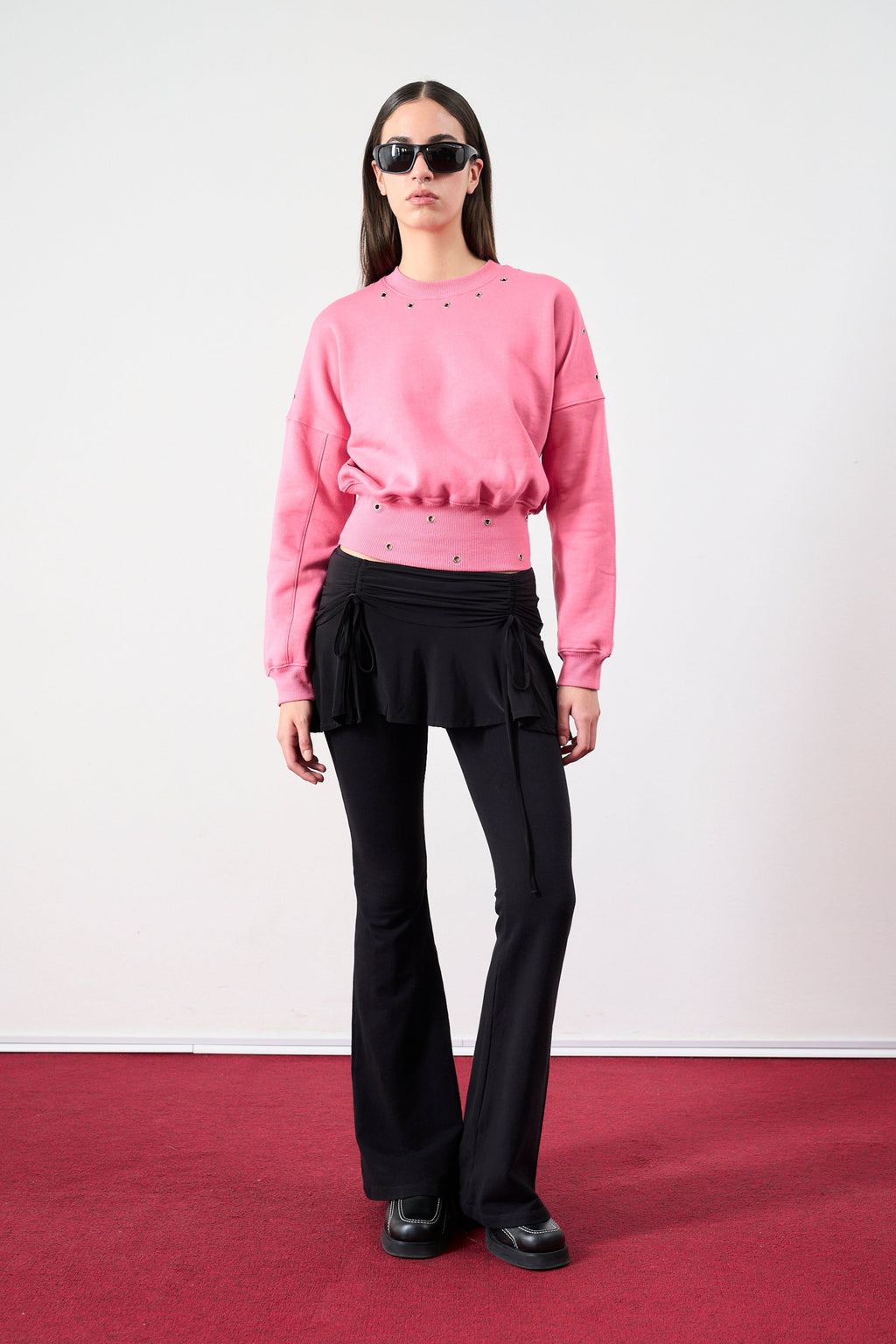 Buzo Crop Bling Bling Rosa