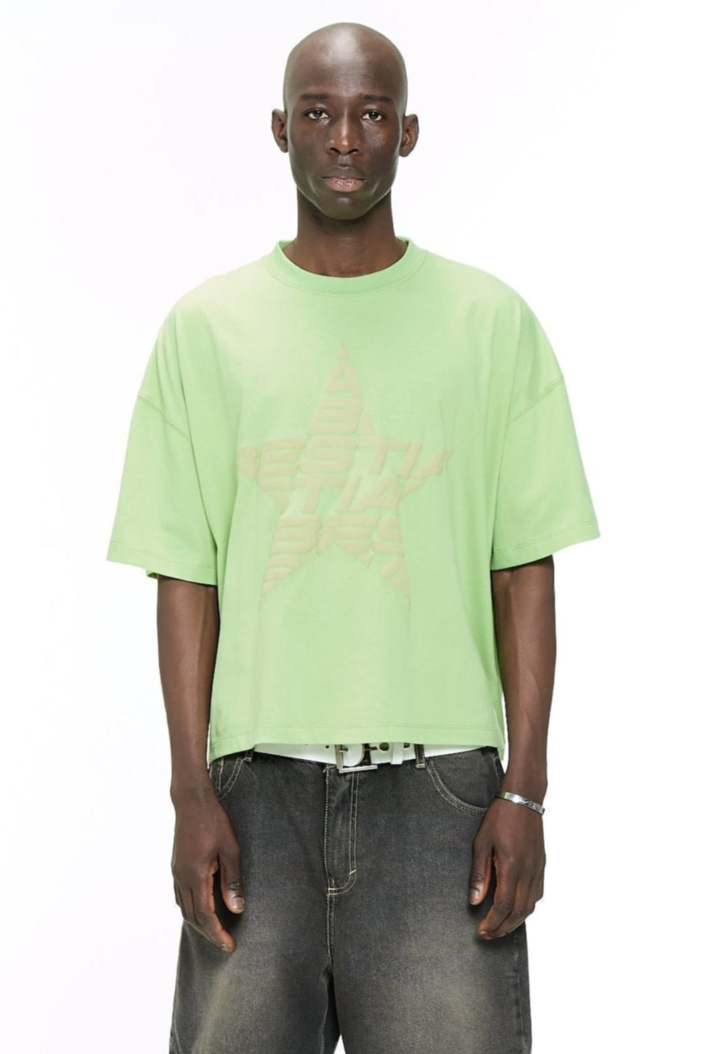 Remera Boxy Estrella Verde