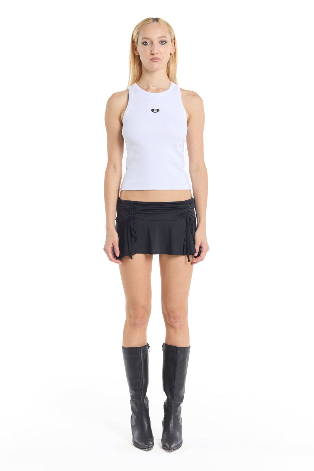 Mini Falda Frunces Negro