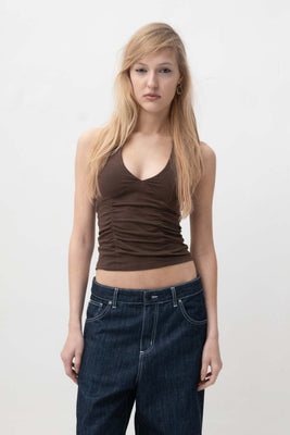 Top Halter Marron