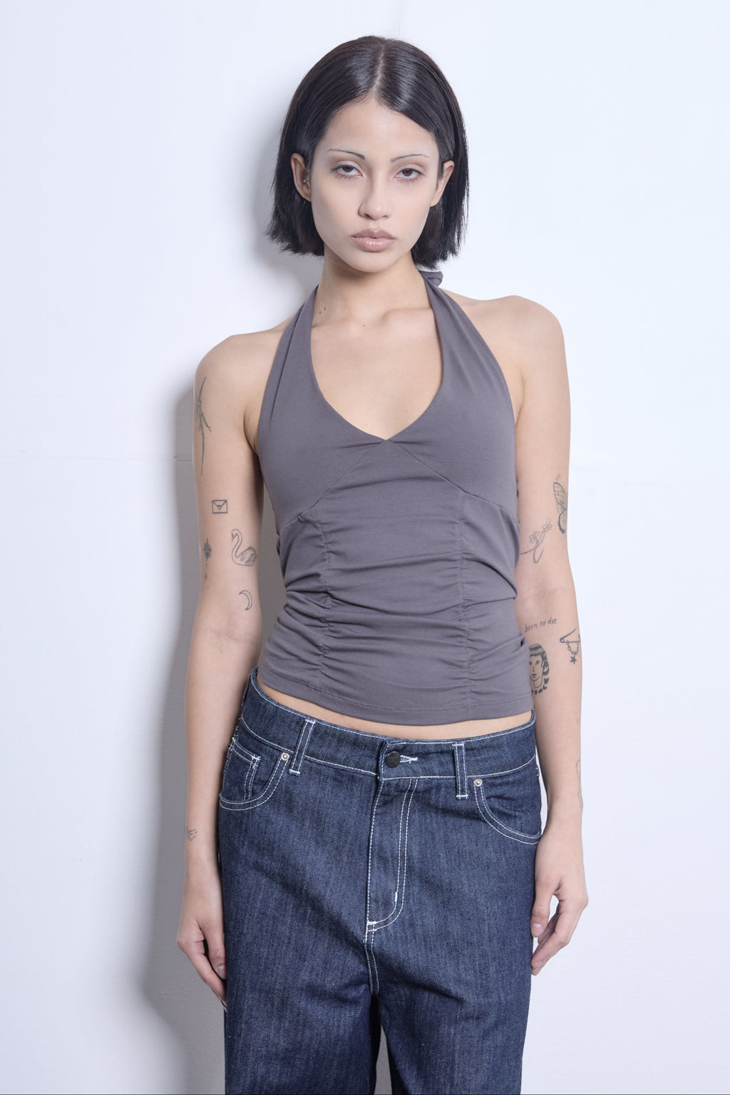 Top Halter Gris
