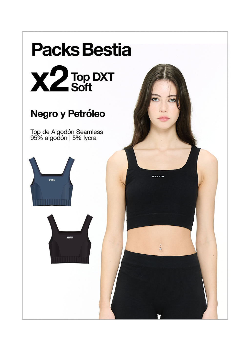Pack Top Negro y Petróleo DXT Soft