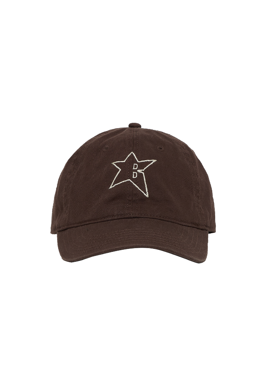 gorra marron con estampa de estrella 