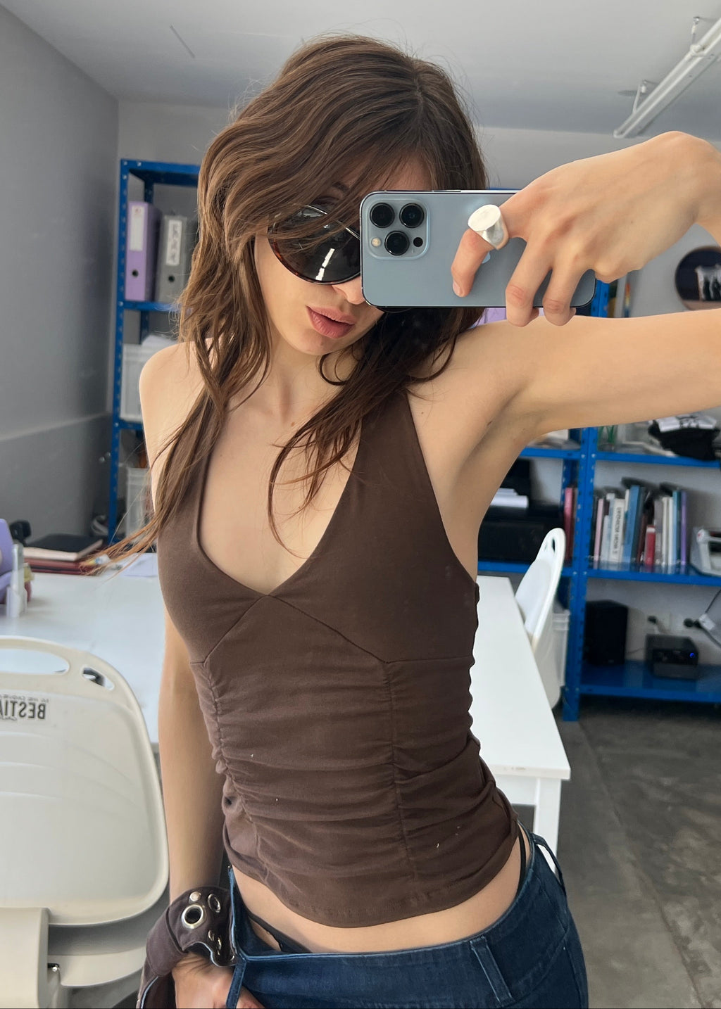 Top Halter Marron