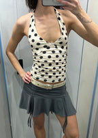 Mini Falda Frunces Gris