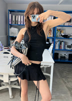 Mini Falda Frunces Negro