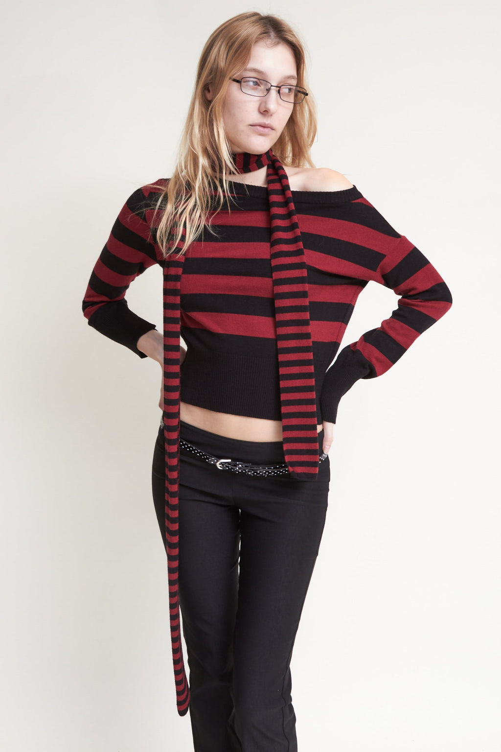 Skinny Scarf Tejida Rojo