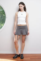 Mini Falda Frunces Gris