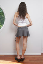 Mini Falda Frunces Gris