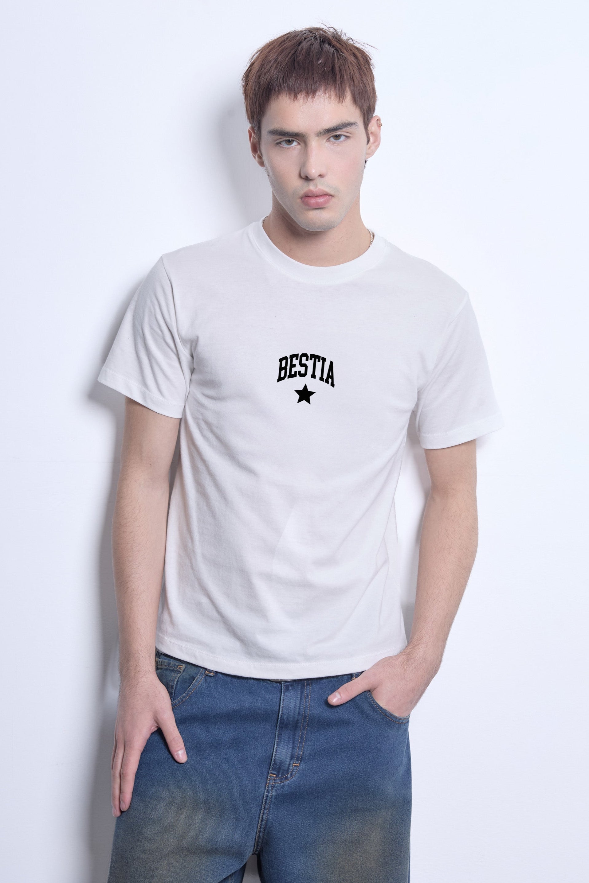 Remera Fit Star crudo