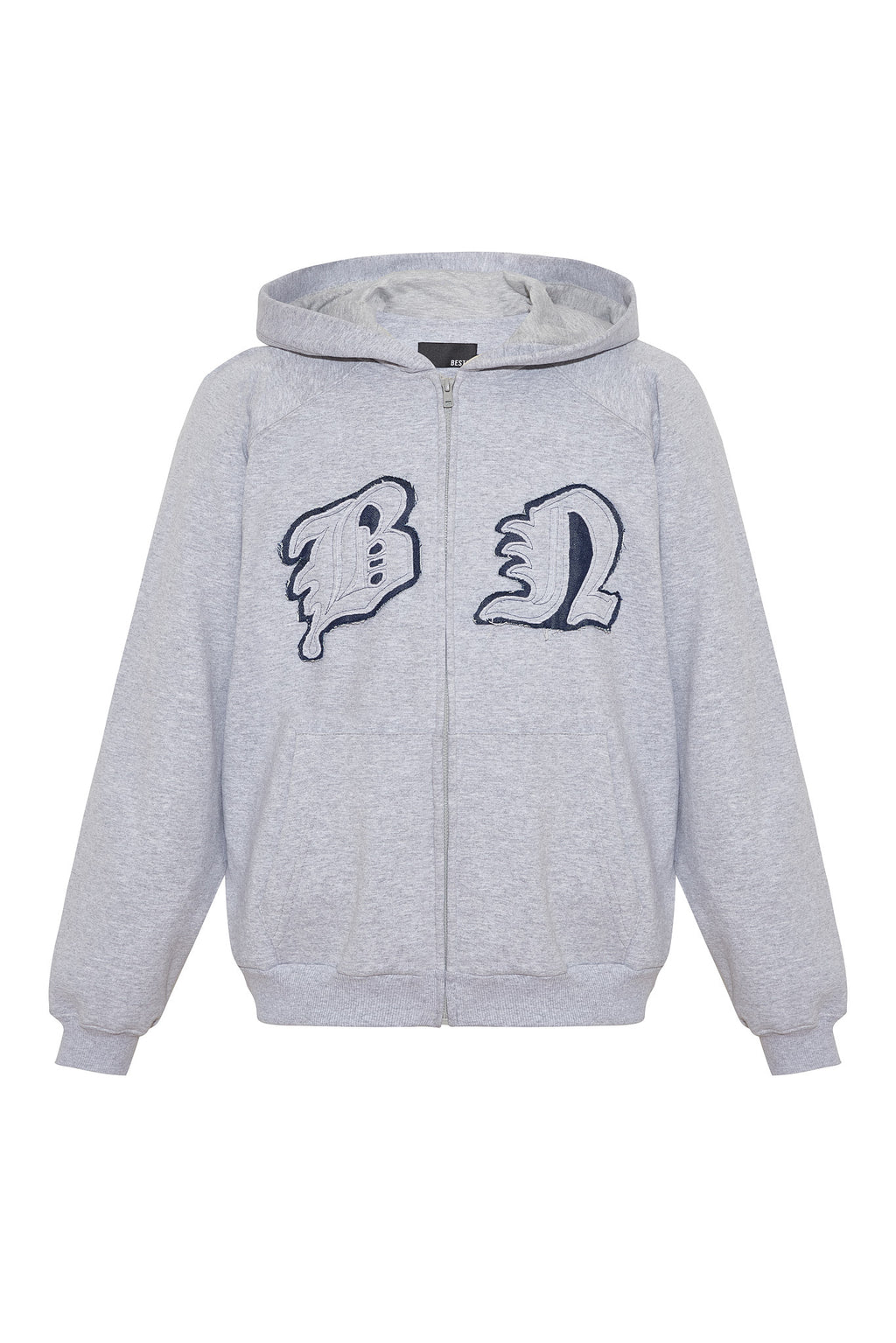 campera hoodie gris con bordado unisex