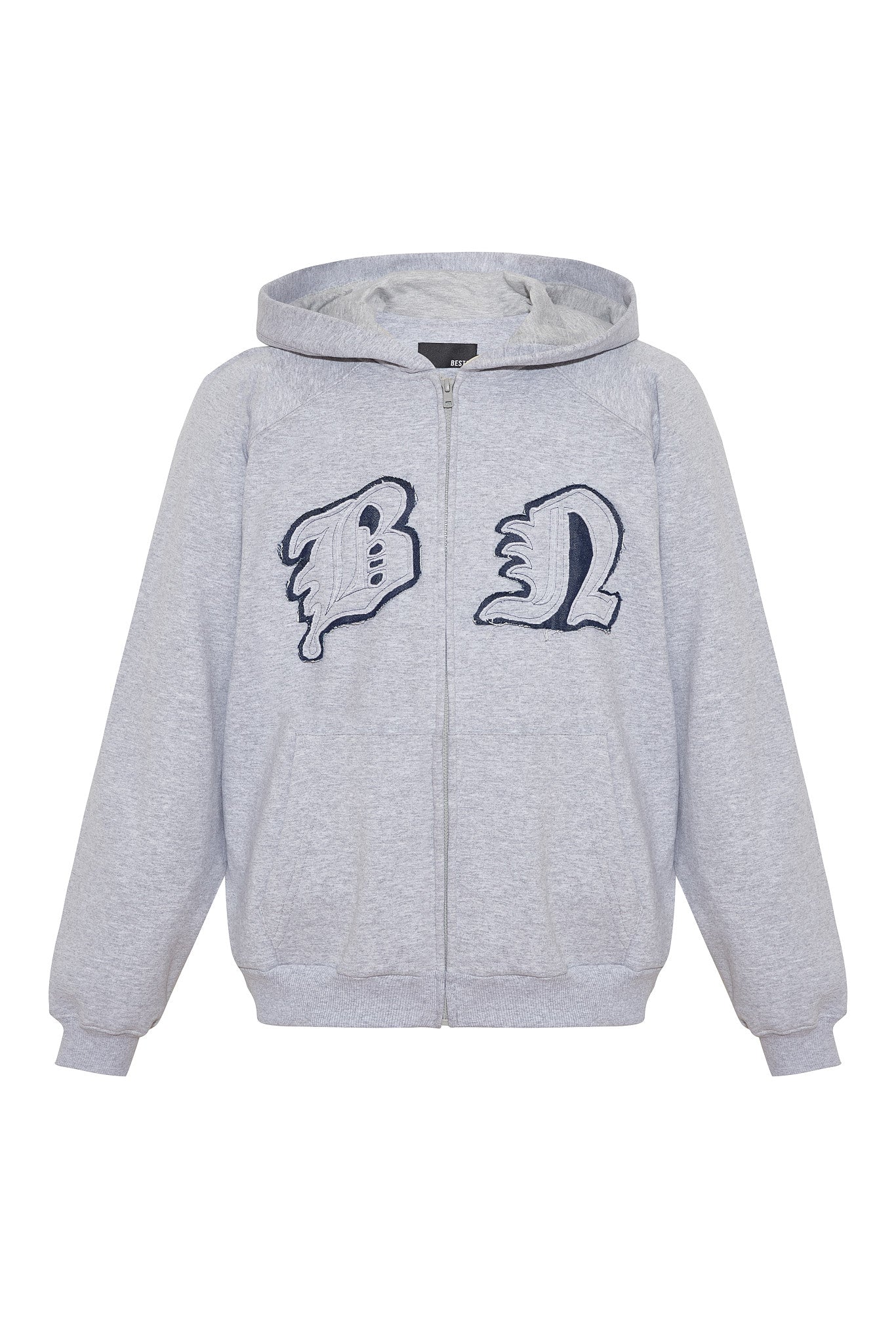 campera hoodie gris con bordado unisex