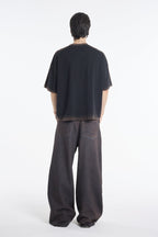 jean baggy marron/magenta unisex