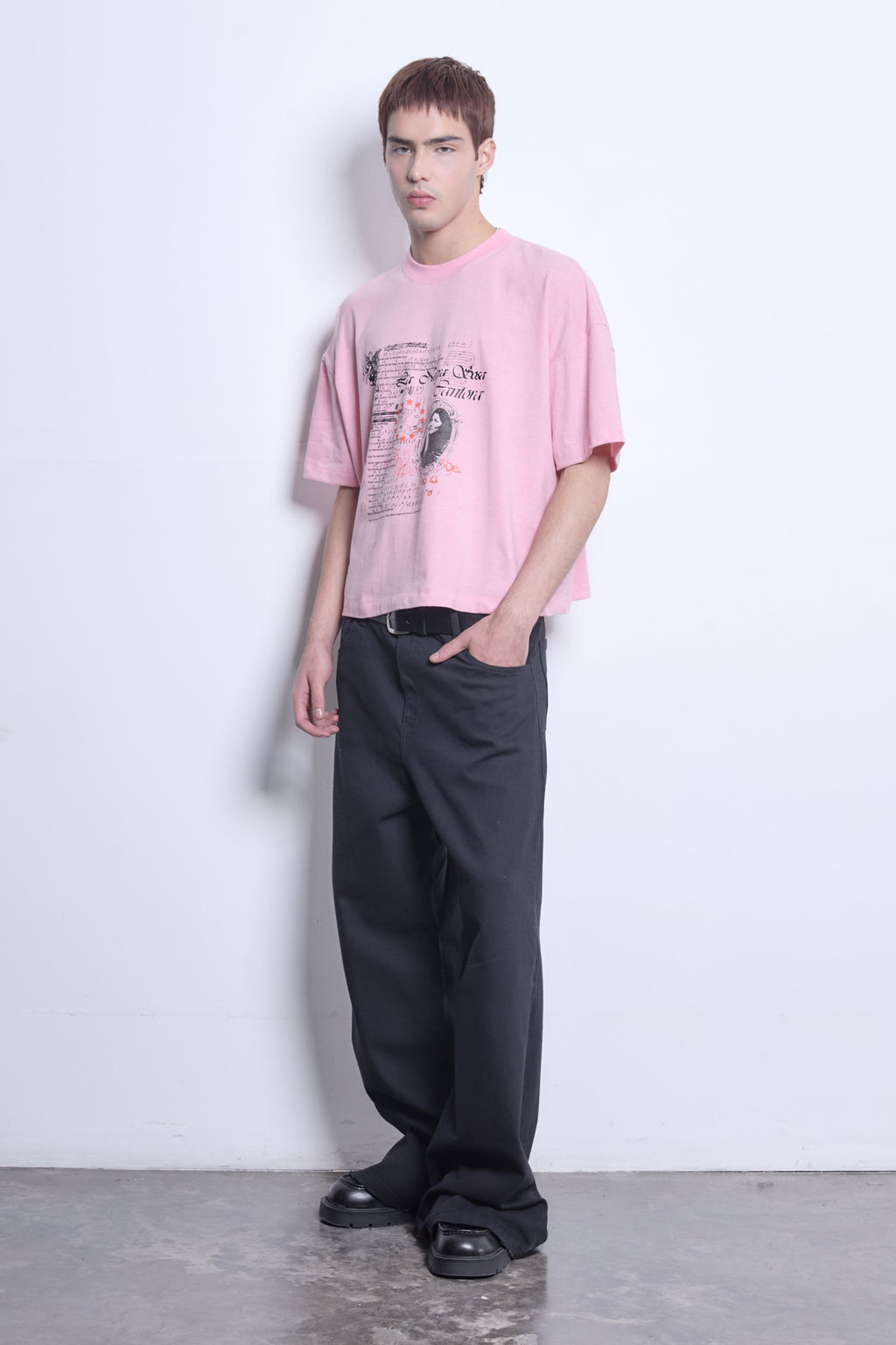 remera boxy rosa estampa mercedes sosa