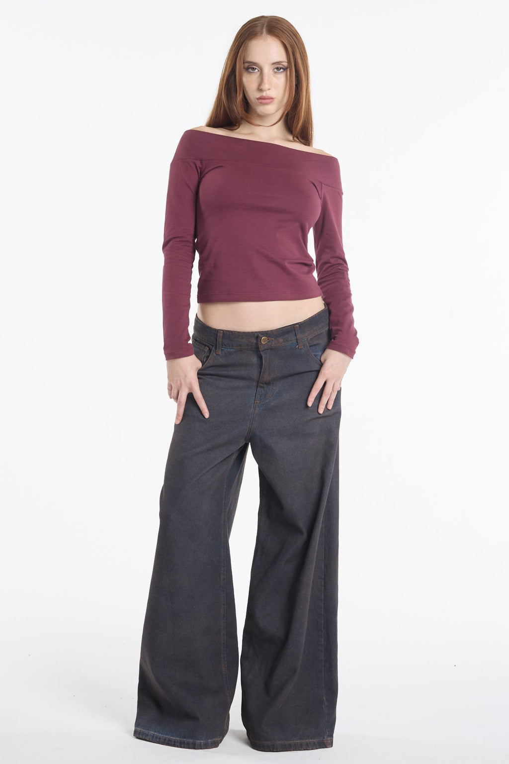 top bote violeta mujer